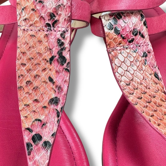 Cole Haan Grove Leather Espadrille Sandals Pink Python Snake Size 6 Coastal Boho - Picture 13 of 16